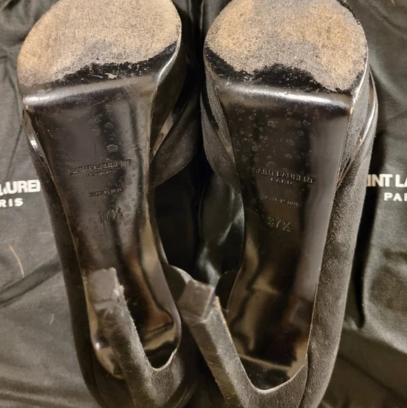 Saint Laurent black suede stiletto, size 7.5 - Picture 7 of 13